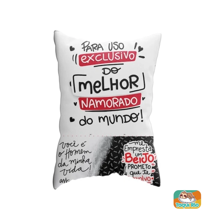 Almofada Com Bolso Namorados - Frases de Amor - cestas de café - Lembrancinha - com enchimento