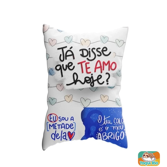 Almofada Com Bolso Namorados - Frases de Amor - cestas de café - Lembrancinha - com enchimento