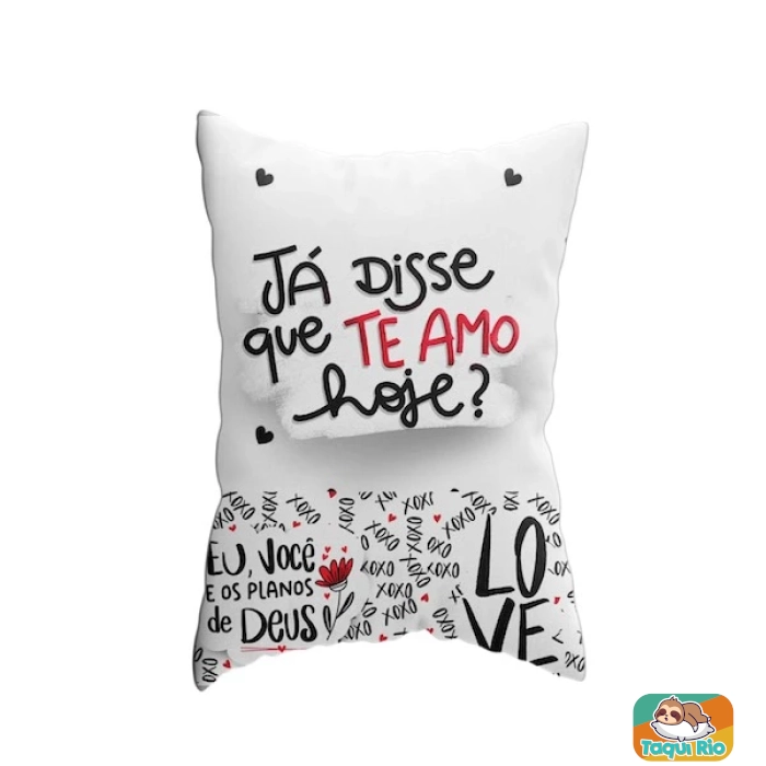 Almofada Com Bolso Namorados - Frases de Amor - cestas de café - Lembrancinha - com enchimento