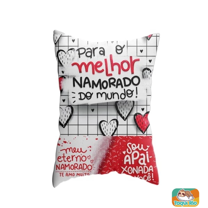 Almofada Com Bolso Namorados - Frases de Amor - cestas de café - Lembrancinha - com enchimento