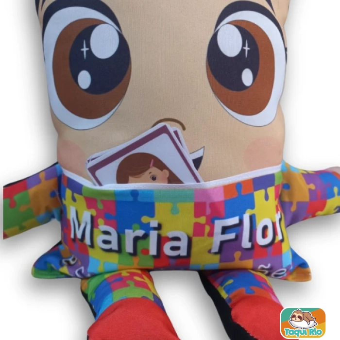 Autismo - Boneco SuperAuti com bolso e Pecs de Emoções
